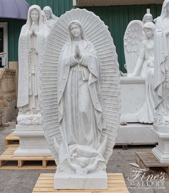 Marble Statues  - 63 Inch Our Lady Of Guadalupe Marble Statue - MS-1248