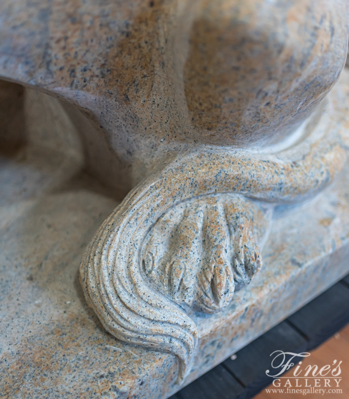 Marble Statues  - Granite Lion Pair - MS-1276