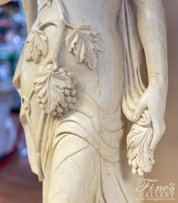 Marble Statues  - Cream Marble Caryatid Columns - MS-1293