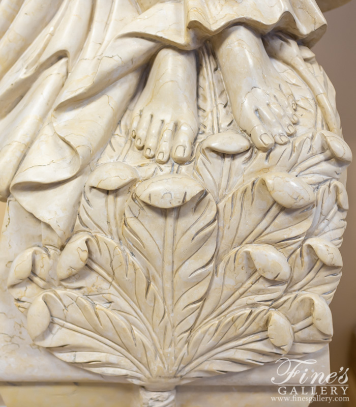 Marble Statues  - Cream Marble Caryatid Columns - MS-1293