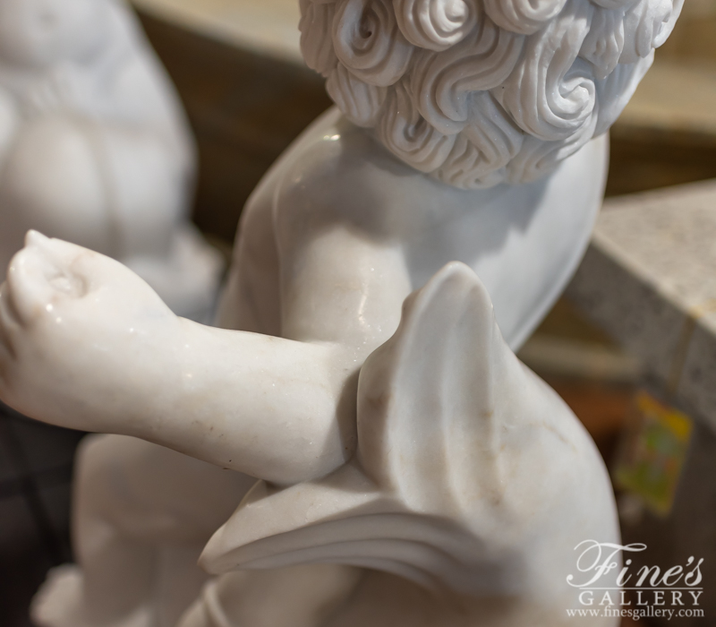 Marble Statues  - Marble Cupid Pair - MS-1310