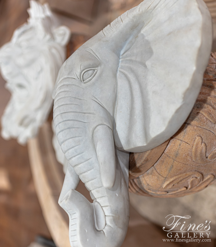 Marble Statues  - Marble Elephant Wall Relief - MS-1327