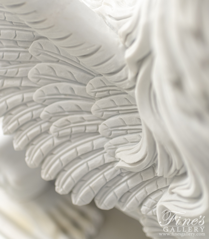 Marble Statues  - Winged Lion Marble Pair - MS-1329