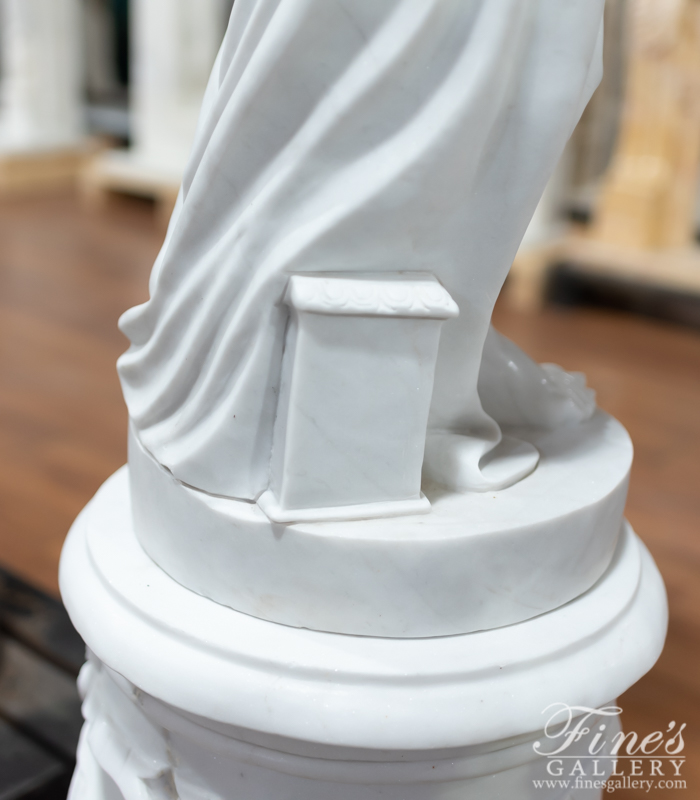 Marble Statues  - Pure White Statuary Marble Paolina Statue W Optional Pedestal - MS-1332