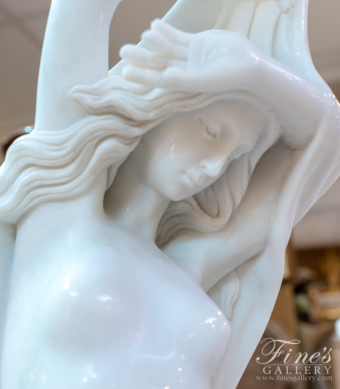 Search Result For Marble Statues  - A Stunning Antique Reproduction Statue In Solid Pure White Marble - MS-1344