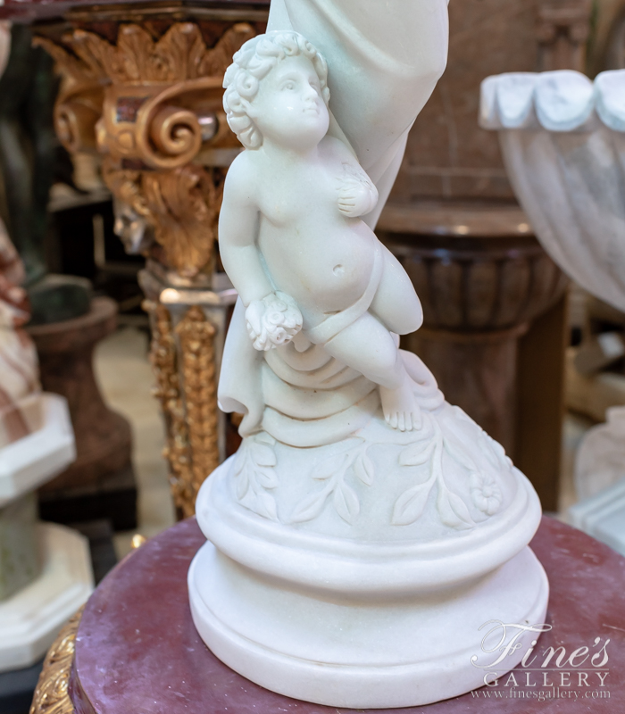 Marble Statues  - A Stunning Antique Reproduction Statue In Solid Pure White Marble - MS-1344