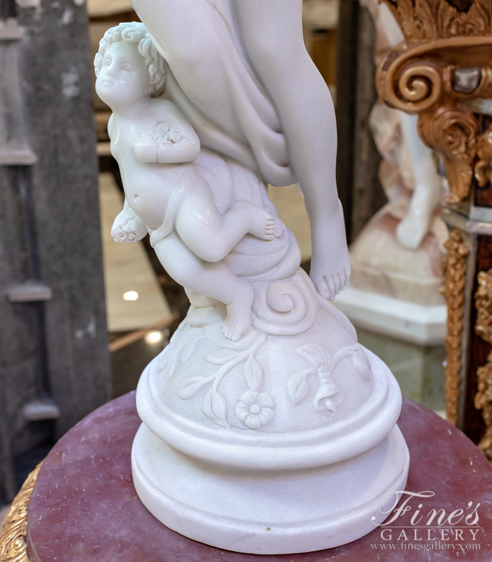 Search Result For Marble Statues  - A Stunning Antique Reproduction Statue In Solid Pure White Marble - MS-1344