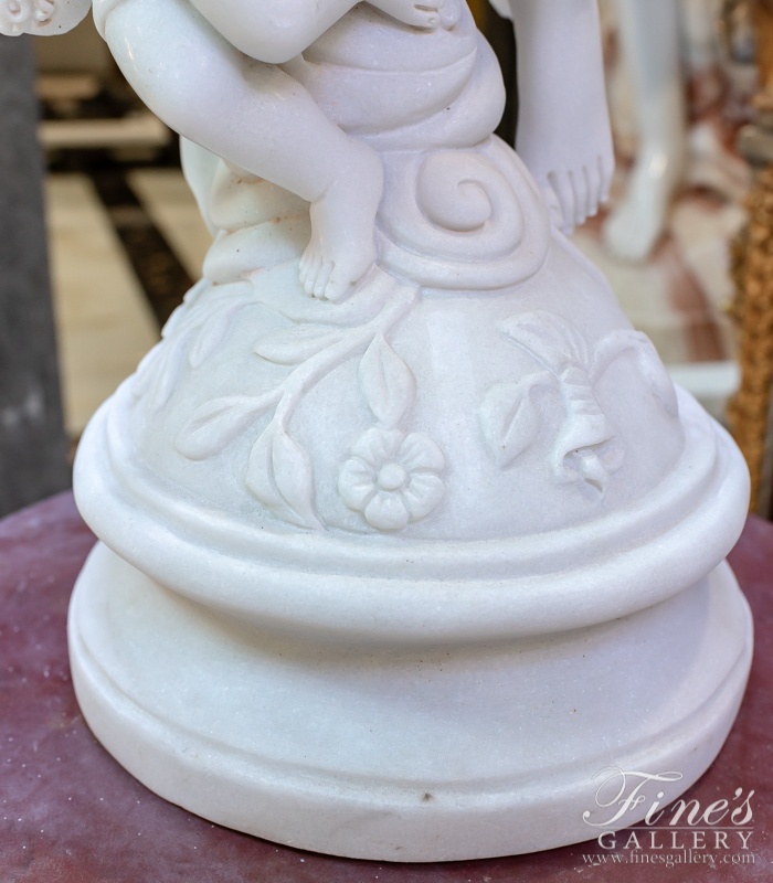 Marble Statues  - A Stunning Antique Reproduction Statue In Solid Pure White Marble - MS-1344