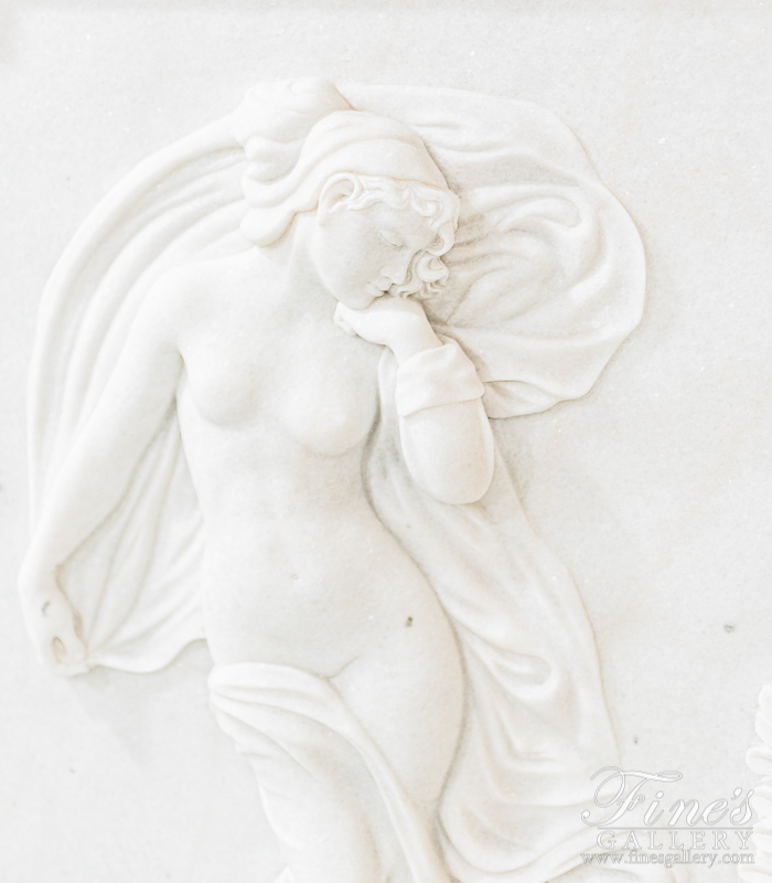 Marble Statues  - Graceful Beauty Marble Profile Relief - MS-1396