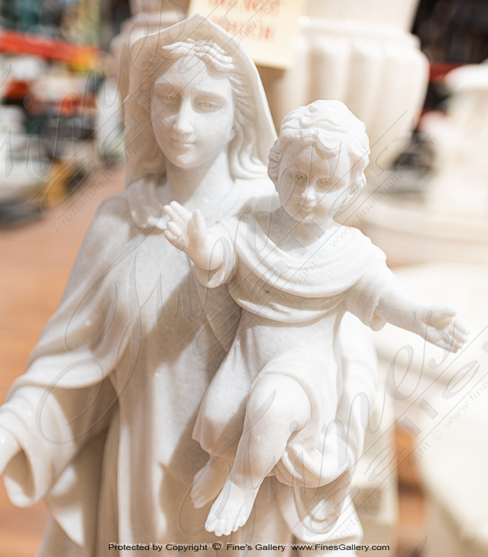 Marble Statues  - Mary With Baby Jesus In Marble - 36 Inch - MS-1401