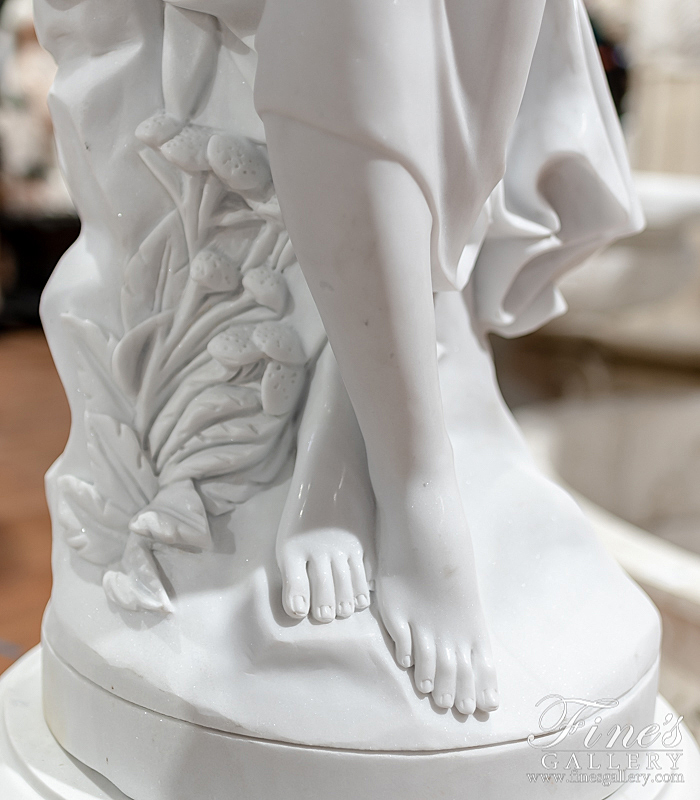 Marble Statues  - Marble Enchantress And Ornate Pedestal - MS-1422