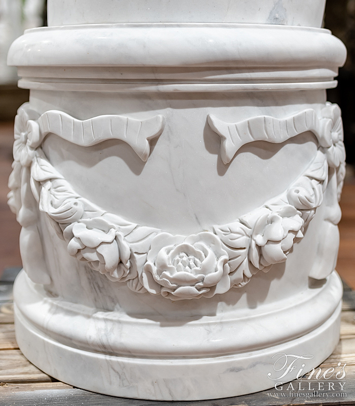 Marble Statues  - Marble Enchantress And Ornate Pedestal - MS-1422