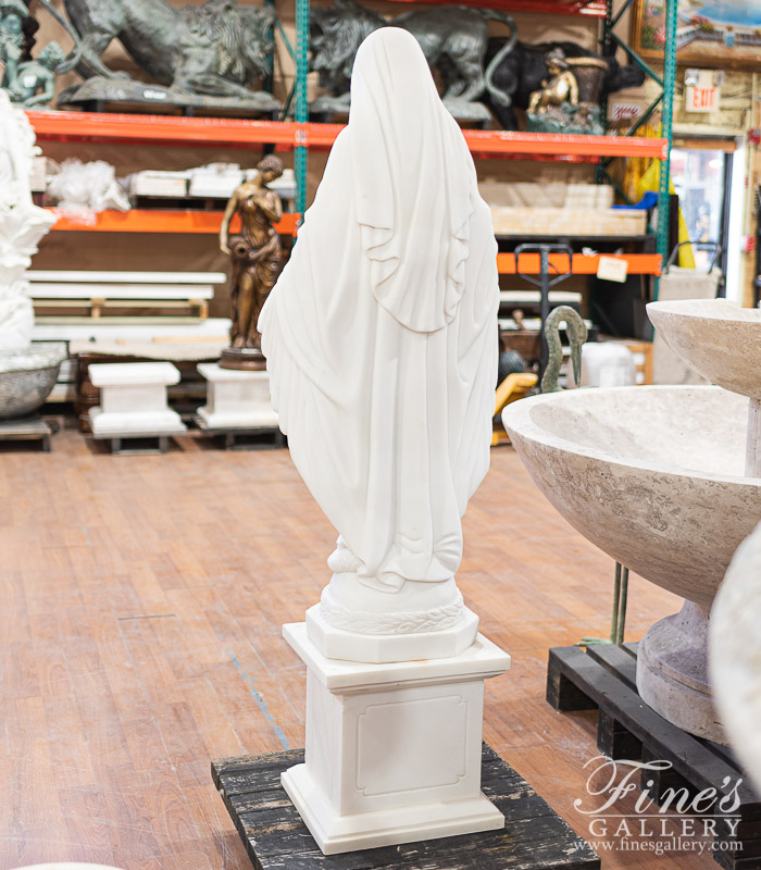 Marble Statues  - Hand Carved Our Lady Marble Statue - 48 Inch - MS-1434