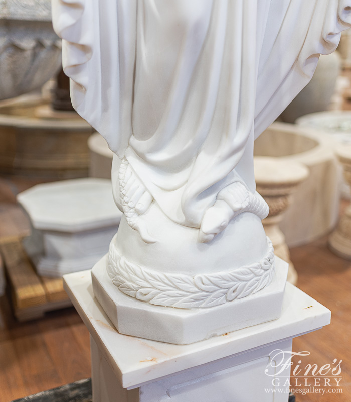 Marble Statues  - Hand Carved Our Lady Marble Statue - 48 Inch - MS-1434
