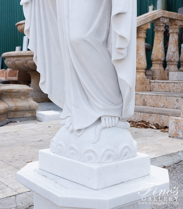 Marble Statues  - Our Lady Of Grace 43 Inch Statuary White Marble Statue - MS-1438