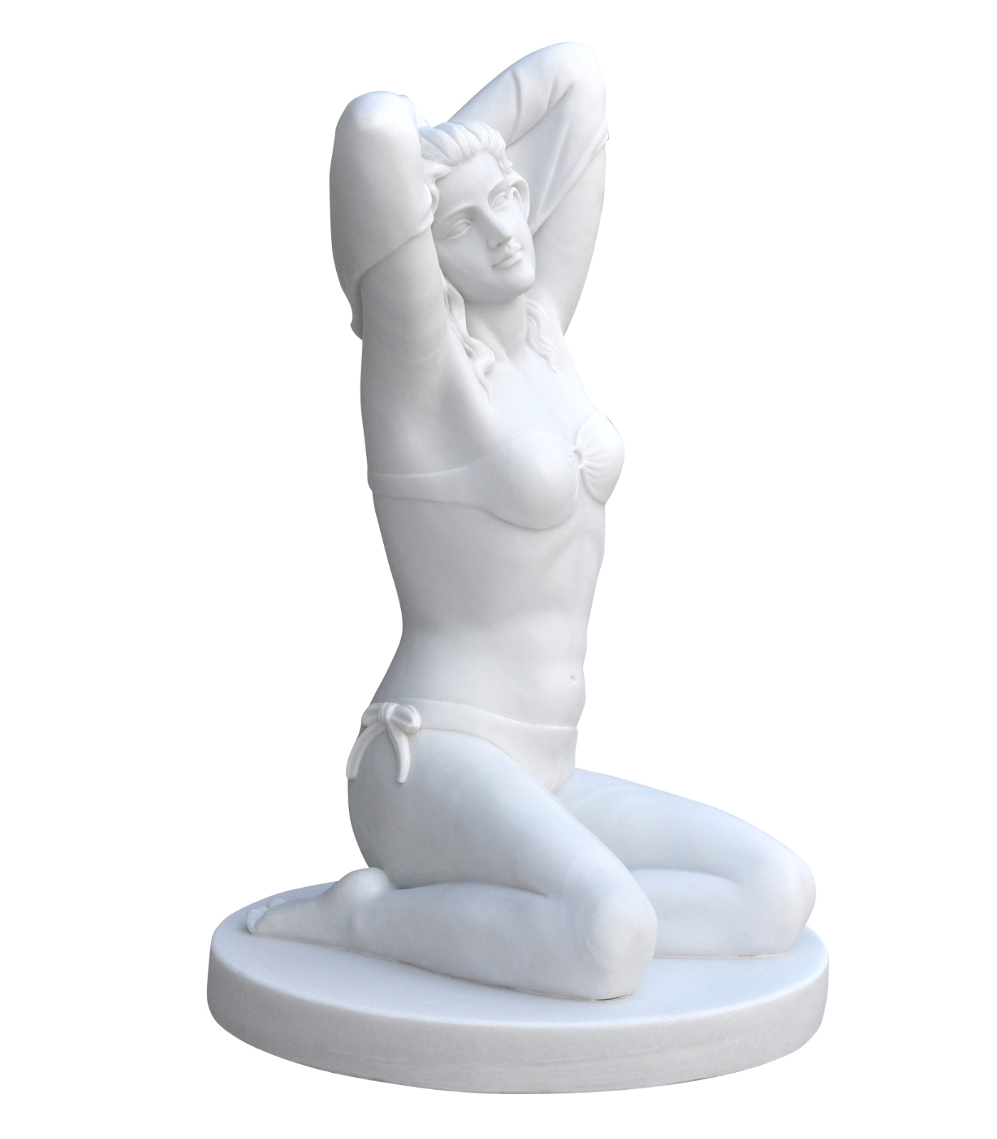 Marble Statues  - Kneeling Girl Changing Into Swimsuit - MS-1446