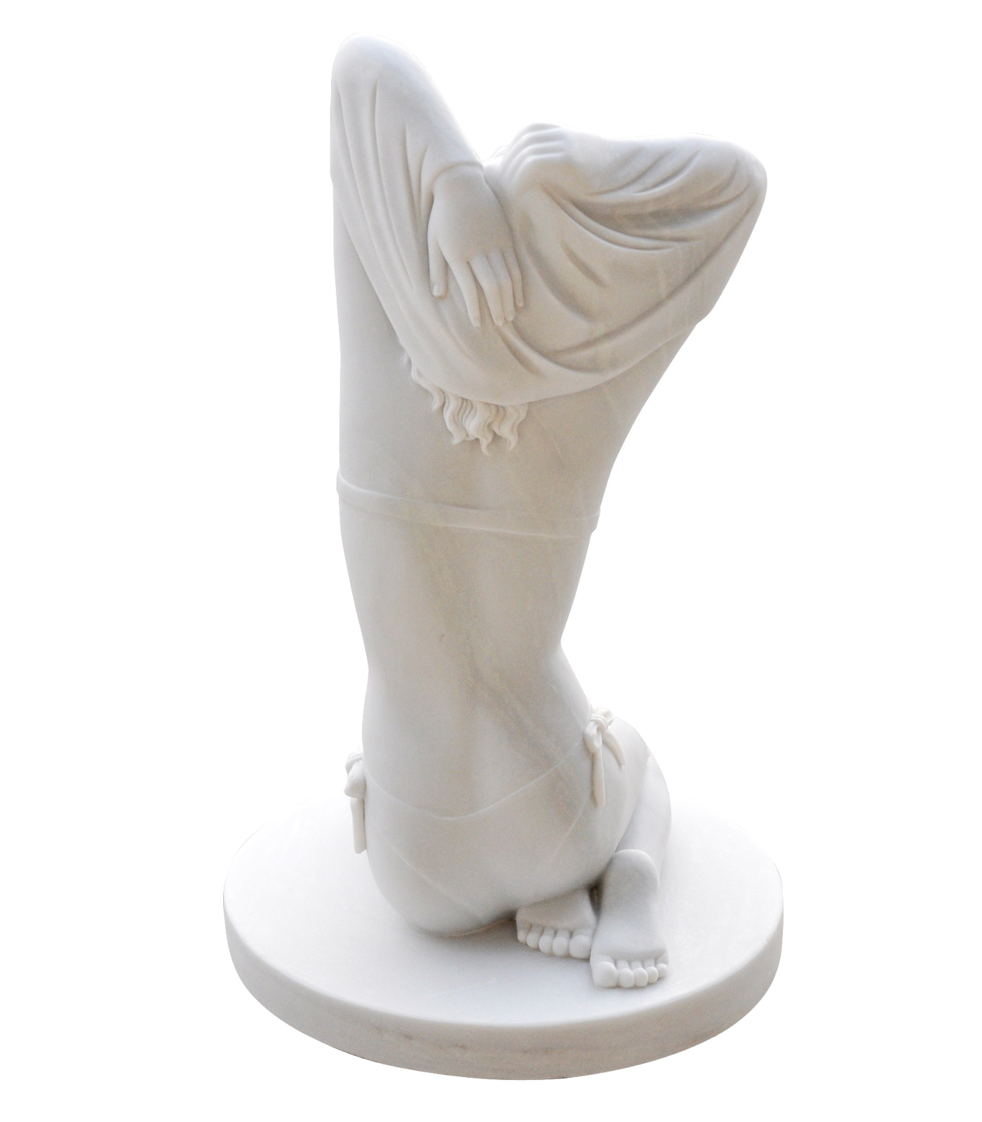 Marble Statues  - Kneeling Girl Changing Into Swimsuit - MS-1446