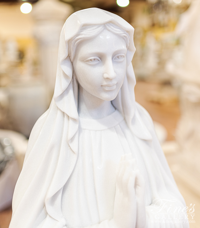 Marble Statues  - 48 Inch Lady Of Lourdes Marble Statue - MS-1450