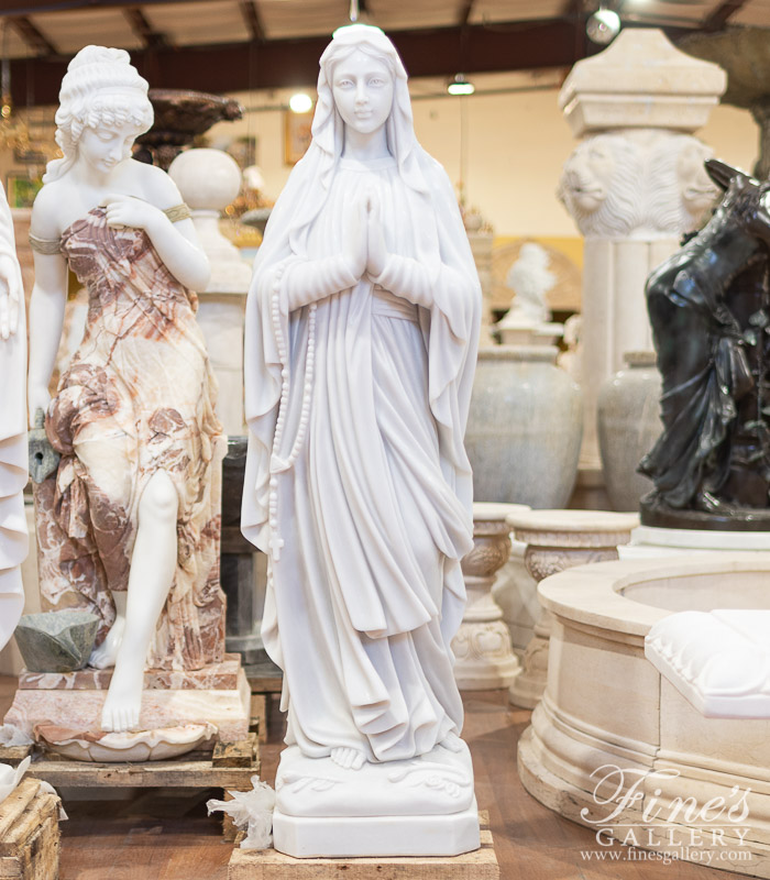 Marble Statues  - 48 Inch Lady Of Lourdes Marble Statue - MS-1450