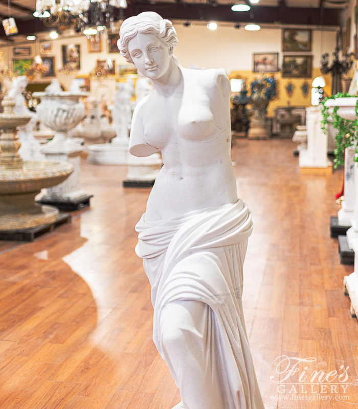 Marble Statues  - Venus De Milo In Natural Hand Carved Marble - MS-1458