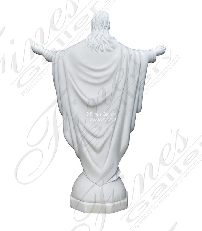 Marble Statues  - 24 Inch Pure White Marble Statue Of Jesus  - MS-1470