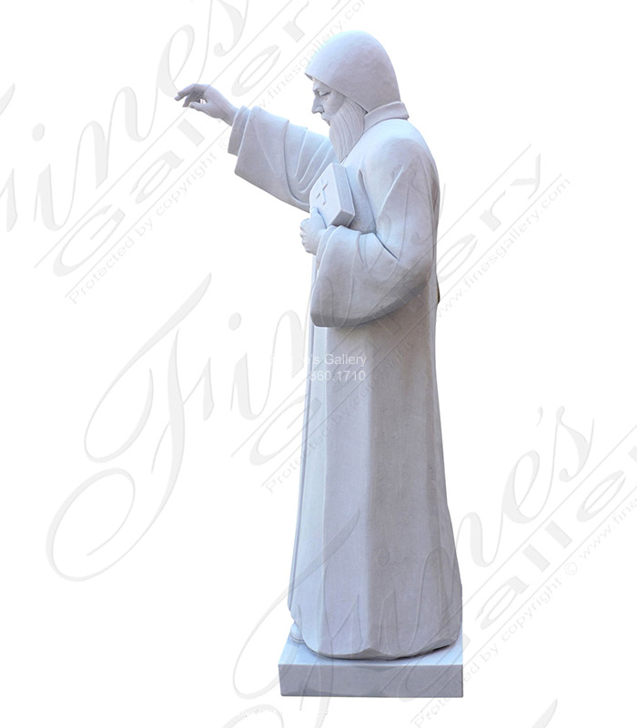 Marble Statues  - Saint Sharbel - 72 Inch Tall In Solid Statuary White Marble - MS-1471