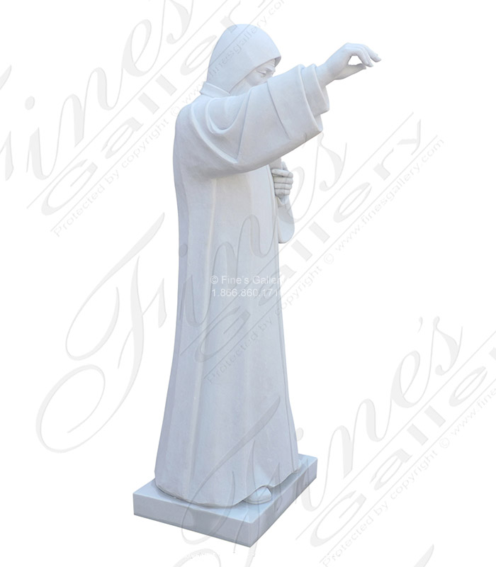 Marble Statues  - Saint Sharbel - 72 Inch Tall In Solid Statuary White Marble - MS-1471