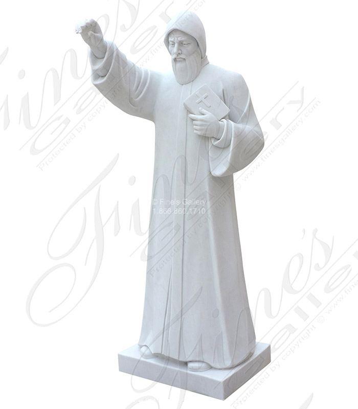 Marble Statues  - Saint Sharbel - 72 Inch Tall In Solid Statuary White Marble - MS-1471