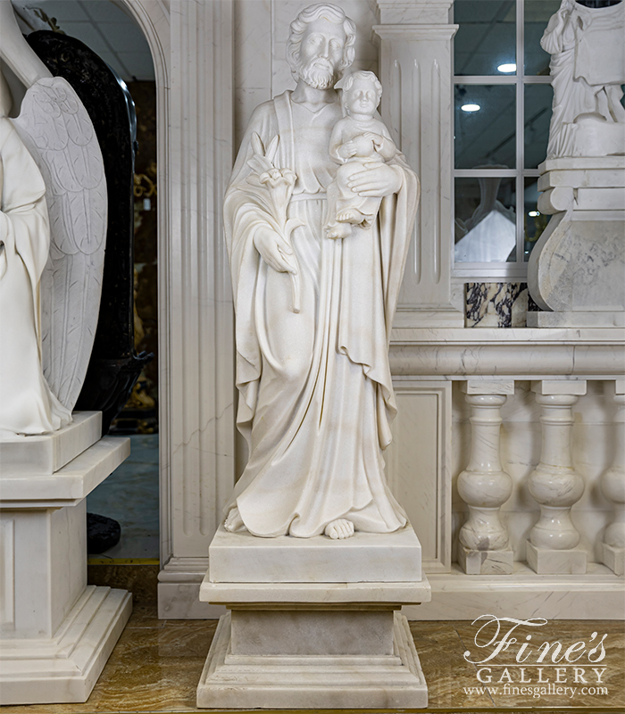 Marble Statues  - 60 Inch Marble St Joseph Statue - MS-1479