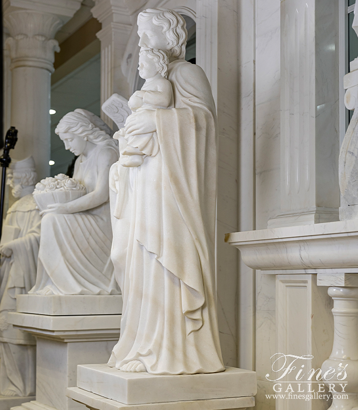 Marble Statues  - 60 Inch Marble St Joseph Statue - MS-1479