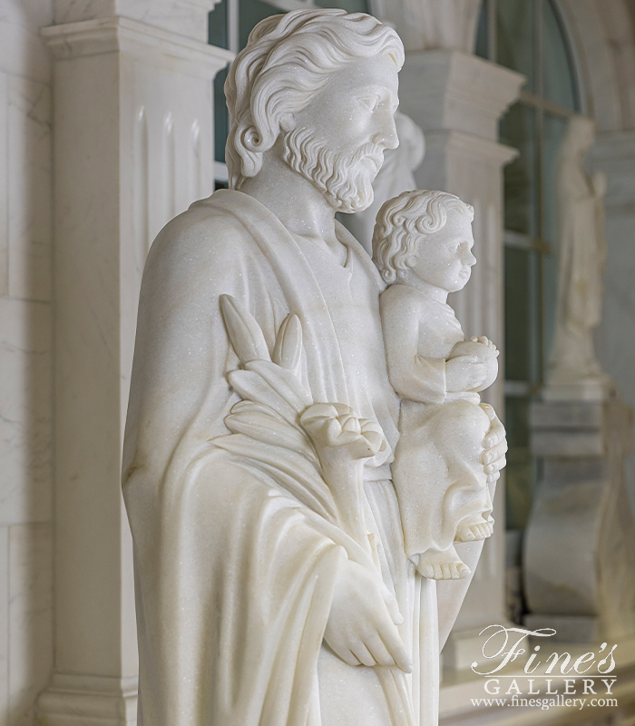 Marble Statues  - 60 Inch Marble St Joseph Statue - MS-1479