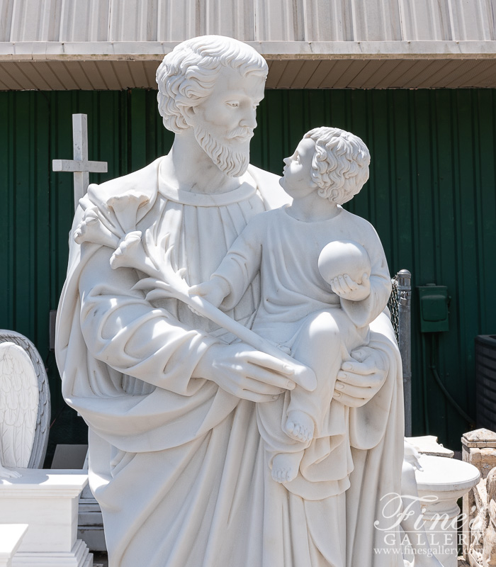 Marble Statues  - St Joseph And Baby Jesus Statue - MS-1482