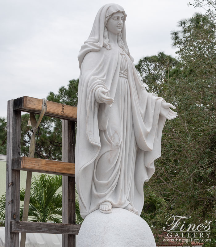 Marble Statues  - 10 Foot Tall Marble Holy Mother Statue  - MS-1506