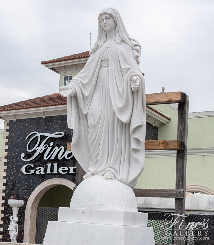 Marble Statues  - 10 Foot Tall Marble Holy Mother Statue  - MS-1506