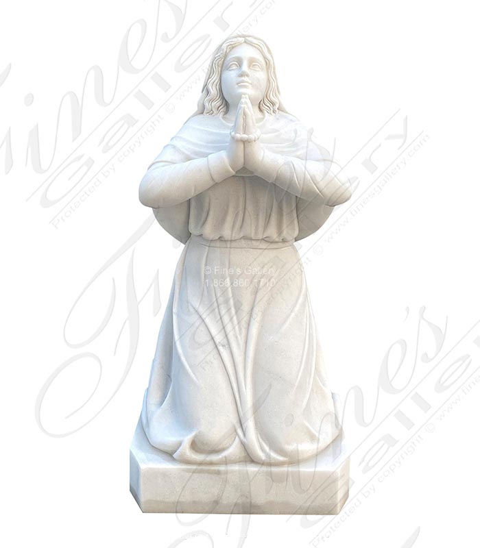 Marble Statues  - Kneeling Saint Bernadette Marble Statue - MS-1508