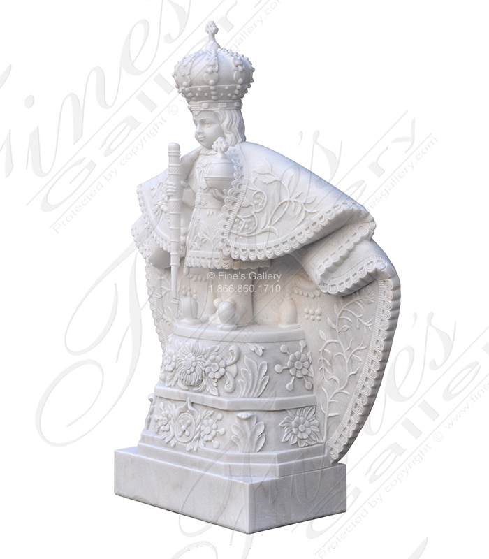 Marble Statues  - Infant Of Prague Statue In Statuary White Marble - MS-1517