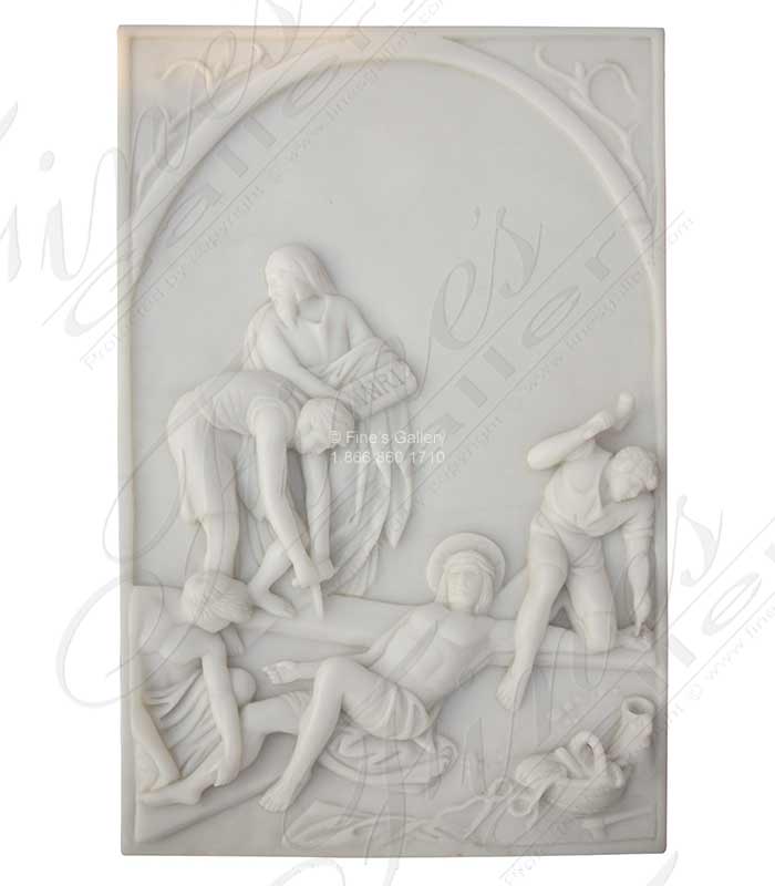Marble Statues  - The Stations Of The Cross In Statuary White Marble - MS-1525