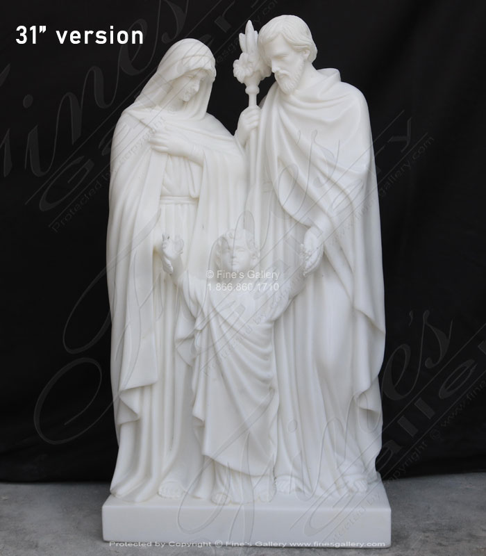 Marble Statues  - Holy Family Statue In Statuary White Marble - MS-1553