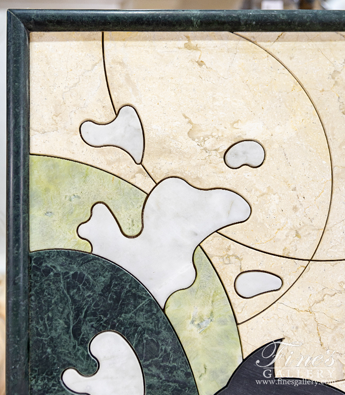Marble Statues  - Dolphin Themed Wall Mosaic In Marble - MS-1600