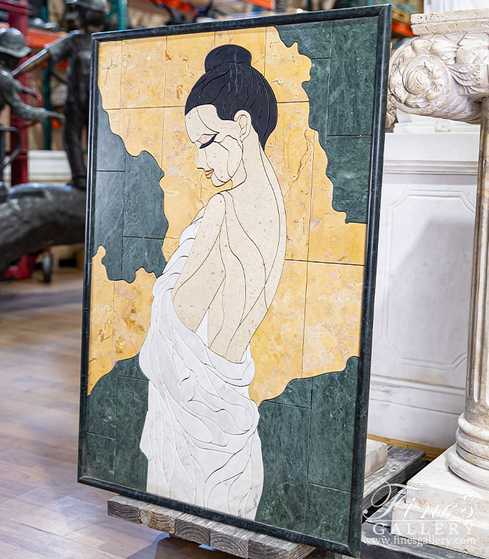 Marble Statues  - Bathing Beauty Marble Wall Mosaic - MS-1601