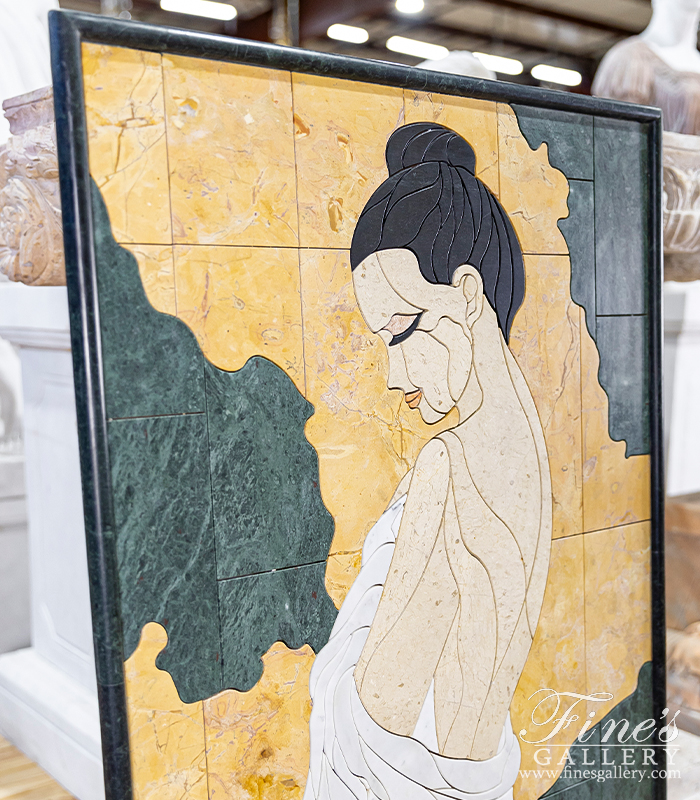 Marble Statues  - Bathing Beauty Marble Wall Mosaic - MS-1601