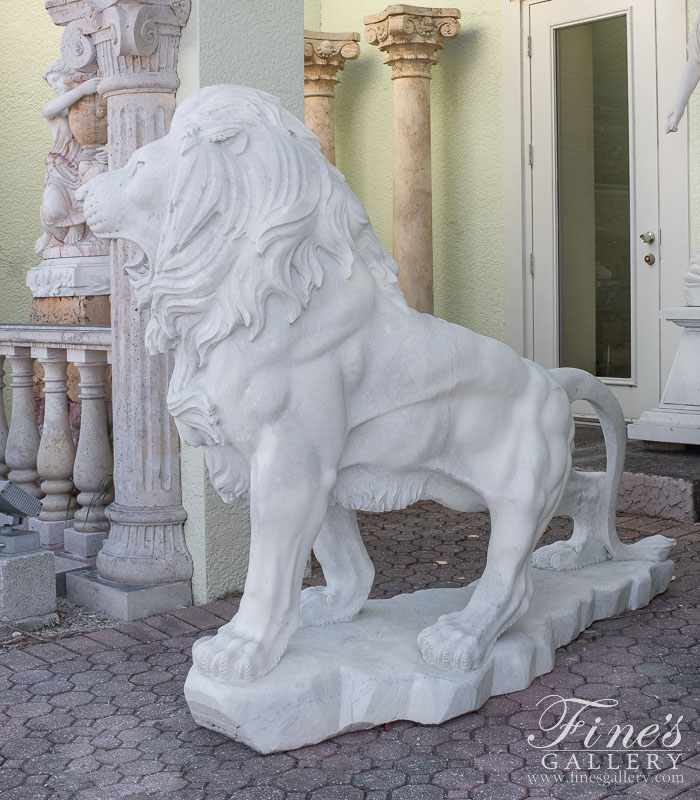 Search Result For Marble Statues  - Oversized Lion Statue In Statuary White Marble - MS-223