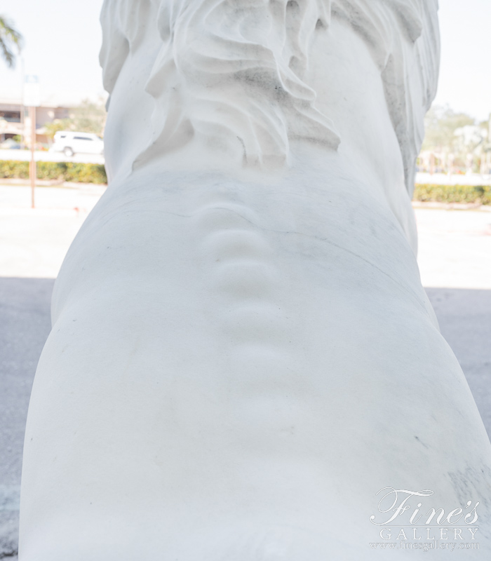 Search Result For Marble Statues  - Oversized Lion Statue In Statuary White Marble - MS-223