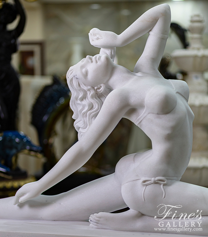 Marble Statues  - Bikini Female Figure In Statuary Marble - MS-368