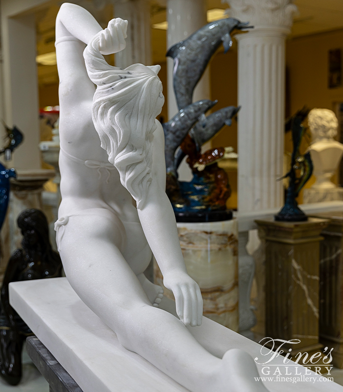 Marble Statues  - Bikini Female Figure In Statuary Marble - MS-368