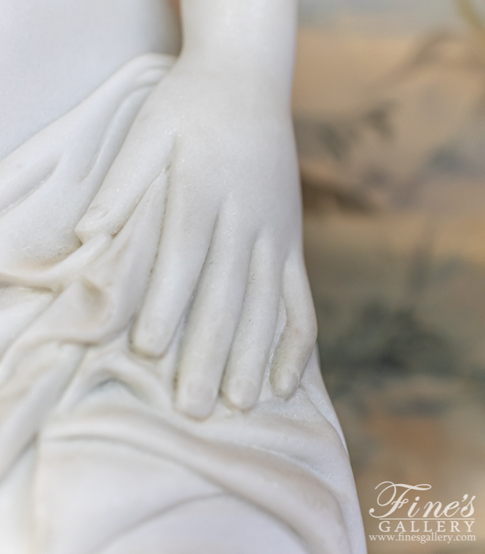 Marble Statues  - Marble Bather By Allegrain - MS-410