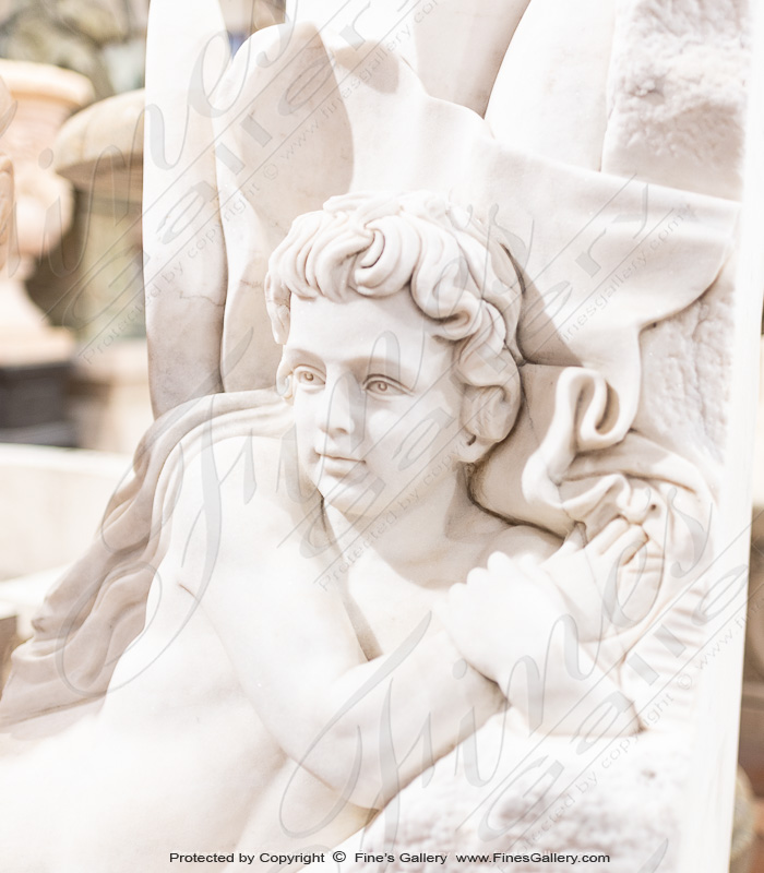 Search Result For Marble Statues  - Marble Arch Angel Statue In Aged White Marble - MS-621
