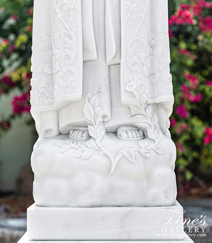 Marble Statues  - White Marble Fatima Statue - MS-908