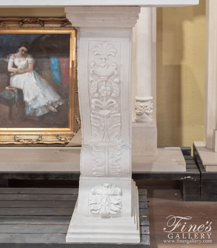 Marble Tables  - Pure White Marble Credenza Foyer Table - MT-131