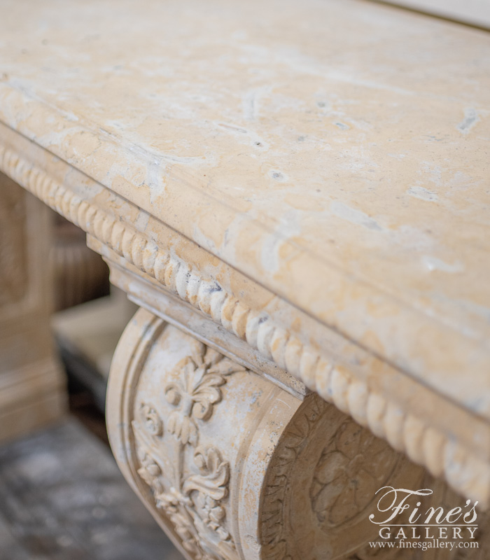 Marble Tables  - Ornate Marble Side Table - MT-183